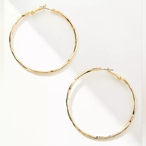{Anthropologie} Hammered Hoop Earrings NEW
